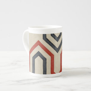Tasse En Porcelaine Lignes graphiques orange et bleu