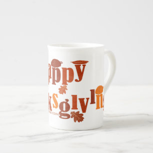 Tasse En Porcelaine L'illustration festive et lumineuse de Thanksgivin