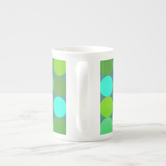 Tasse En Porcelaine Lime Vert Turquoise Turquoise & Rust Cercles Monog (Dos)
