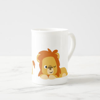 Tasse En Porcelaine Lion caricature mignon Awake