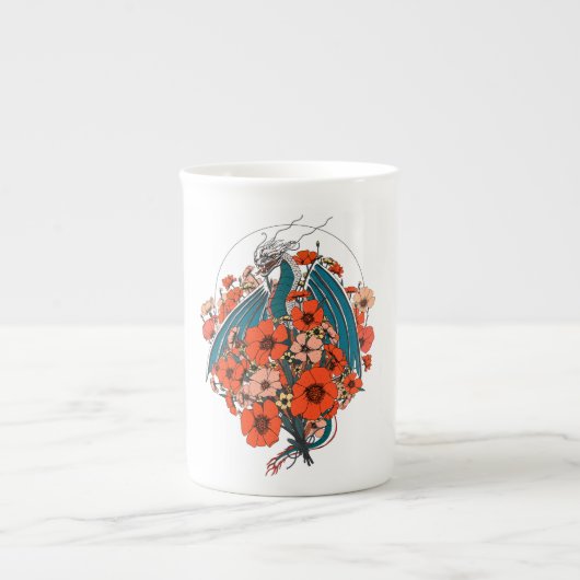 Tasse En Porcelaine Logo Dragon Asiatique (Devant)