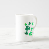 Tasse En Porcelaine Lucky Green Clover Shamrock Irlande Irlande (Devant droit)