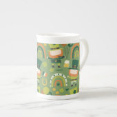 Tasse En Porcelaine Lucky Leprechaun Imprimer, Motif cadeau Shamrock (Devant droit)