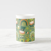 Tasse En Porcelaine Lucky Leprechaun Imprimer, Motif cadeau Shamrock (Devant)