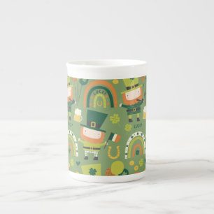 Tasse En Porcelaine Lucky Leprechaun Imprimer, Motif cadeau Shamrock