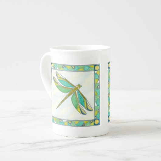 Tasse En Porcelaine Lumineuse libellule Pastel par Vanna Lam (Devant gauche)