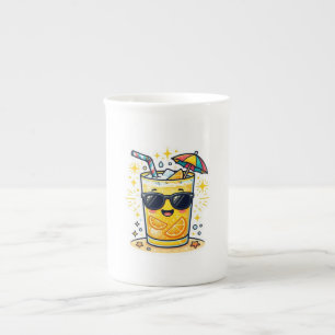 Tasse En Porcelaine Lunettes de soleil de boisson tropicale d'été kawa