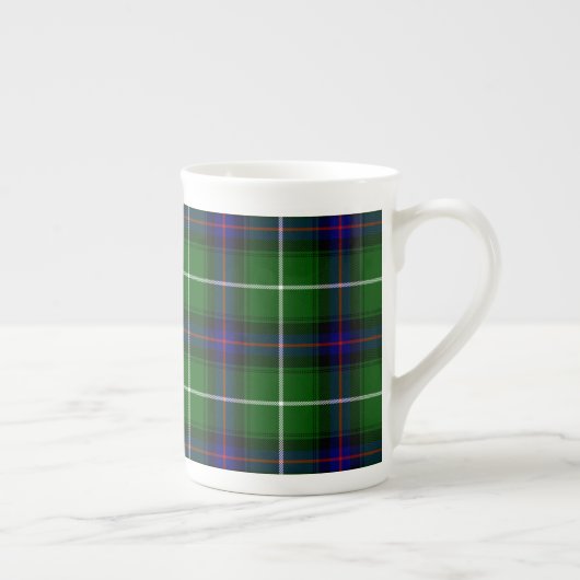 Tasse En Porcelaine MacDonald tartan bleu vert plaid (Droite)