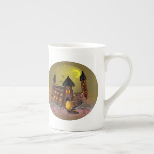 Tasse En Porcelaine Maison de sorcière éffrayante Halloween et château