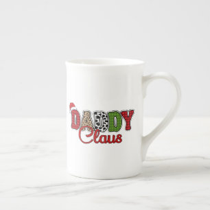 Tasse En Porcelaine Mama Claus Christmas Plaid Text Design-50095
