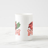 Tasse En Porcelaine Maman & Rose rouge avec Dewdrops (Devant)