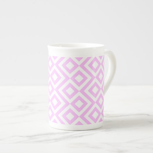 Tasse En Porcelaine Mander rose et blanc (Devant droit)