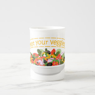 Tasse En Porcelaine Mangez vos Légumes Citer salade fraîche mélange bo