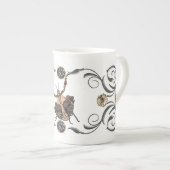 Tasse En Porcelaine Mantis à feuilles mortes (Devant droit)