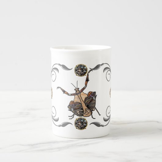 Tasse En Porcelaine Mantis à feuilles mortes (Devant)