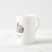 Tasse En Porcelaine Mariage Couple Ajouter Photo Vert Monogramme (Devant droit)