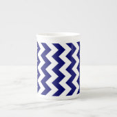 Tasse En Porcelaine Marine et White Zigzag (Devant)