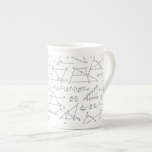Tasse En Porcelaine Math Hand Written Calculations Illustrations (Devant droit)