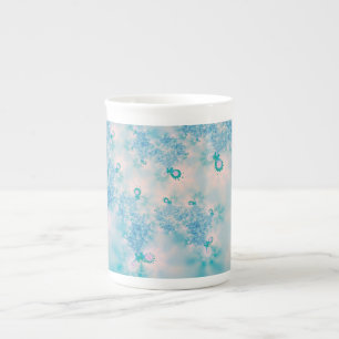 Tasse En Porcelaine Méditation Papillon Art Bleu Calme