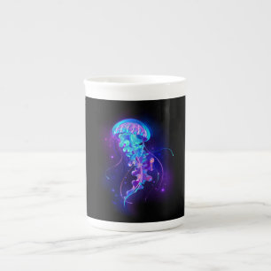 Tasse En Porcelaine Méduse vibrante aux couleurs lumineuses