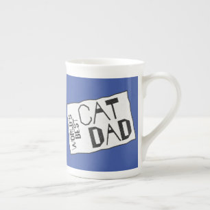 Tasse En Porcelaine Meilleur Chat du monde bleu avec texte rugueux