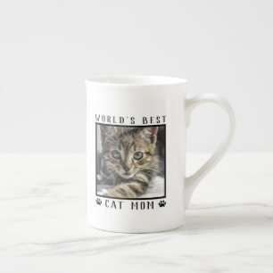 Tasse En Porcelaine Meilleur Chat Maman Empreintes de pattes Monde Cad