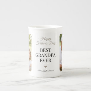 Tasse En Porcelaine Meilleur Grand-Père Moderne Minimaliste Multi Phot