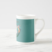 Tasse En Porcelaine Mermaid Monogramme Turquoise Belle (Droite)