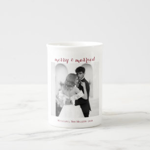 Tasse En Porcelaine Merry & Married - Noël des jeunes mariés personnal