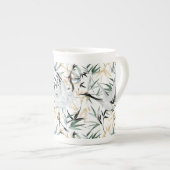 Tasse En Porcelaine mignon oiseau japonais feuilles (Devant droit)