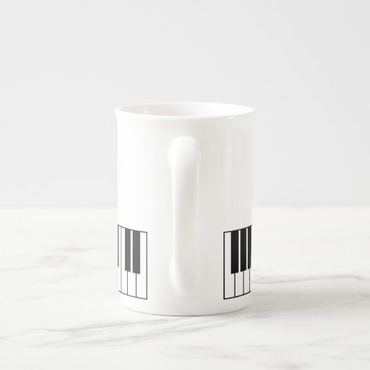 Tasse En Porcelaine Mignonettes de piano mignonette avec visage souria (Dos)