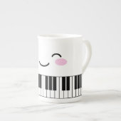 Tasse En Porcelaine Mignonettes de piano mignonette avec visage souria (Devant droit)