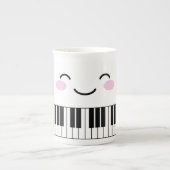 Tasse En Porcelaine Mignonettes de piano mignonette avec visage souria (Devant)