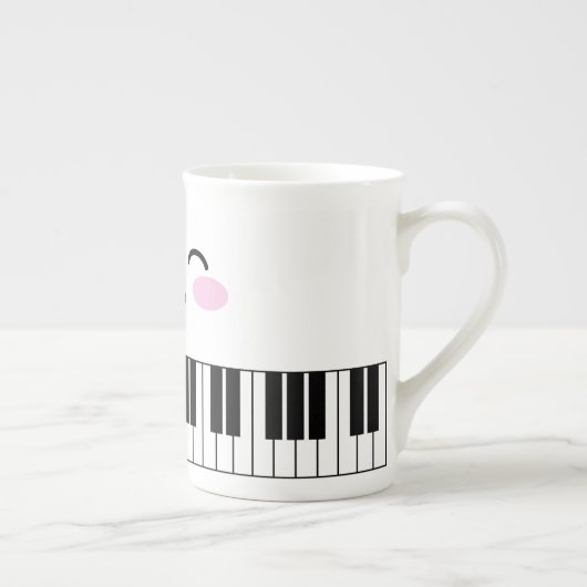 Tasse En Porcelaine Mignonettes de piano mignonette avec visage souria (Droite)