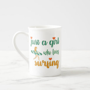 Tasse En Porcelaine Mignonne citation estivale Juste une fille qui aim