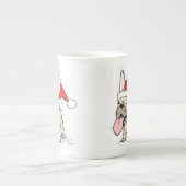 Tasse En Porcelaine Mignonne French Bulldog Père Noël | Noël Fête du c (Devant)