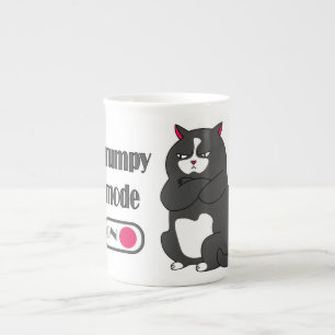 Tasse En Porcelaine Mode grumeux sur drôle de gros chat