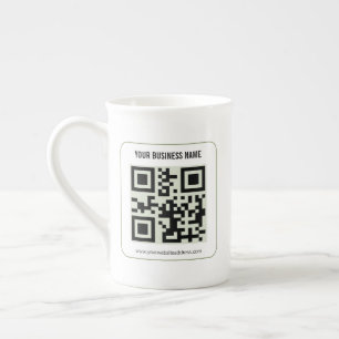 Tasse En Porcelaine Modèle de nom d'entreprise de code QR personnalisé