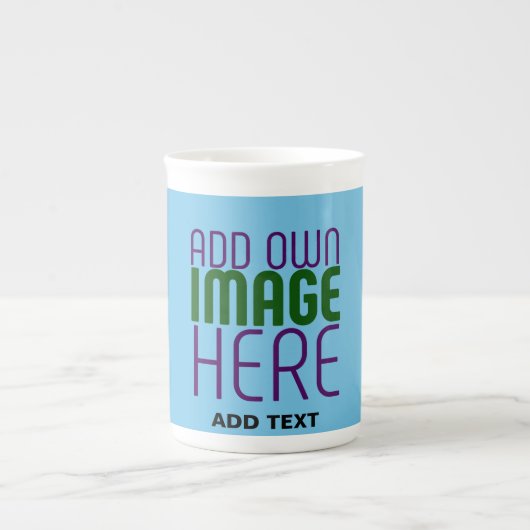 TASSE EN PORCELAINE MODÈLE DE TEXTE D'IMAGE BLEU SKY SWAG MODERNE MODI (Devant)