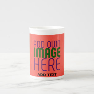 TASSE EN PORCELAINE MODÈLE DE TEXTE D'IMAGE ROUGE DE TOMATE ÉDITABLE M