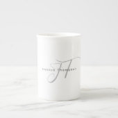 Tasse En Porcelaine Modern Elegant Plain Professional Name Monogram (Devant)