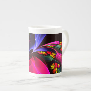 Tasse En Porcelaine Moderne coloré Floral Abstrait Art Motif #06