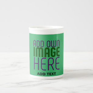 TASSE EN PORCELAINE MODERNE ÉDITABLE EMERALD GREEN IMAGE MODÈLE TEXTE