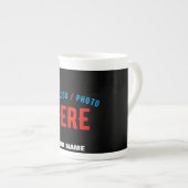 TASSE EN PORCELAINE MODERNE ET MODERNE PERSONNALISABLE NOIR VÉRIFIÉ (Devant droit)