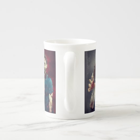 Tasse En Porcelaine Mon zombi m'aime attaquent à l'envers (Dos)