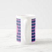 Tasse En Porcelaine Monogram Royal Blue et Hot Pink (Dos)