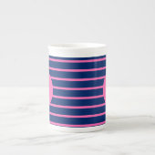 Tasse En Porcelaine Monogram Royal Blue et Hot Pink (Devant)