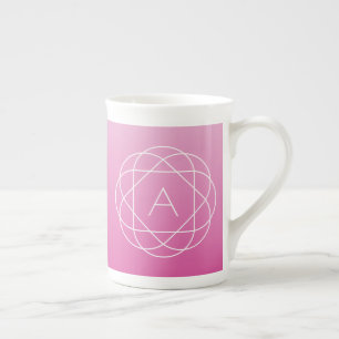 Tasse En Porcelaine Monogramme géométrique en forme de fleur Ombre d