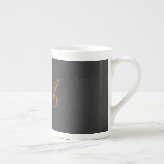 Tasse En Porcelaine Monogramme plat tendance Nom initial (Droite)