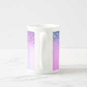 Tasse En Porcelaine Monogramme violet Parties scintillant Étincelante  (Dos)